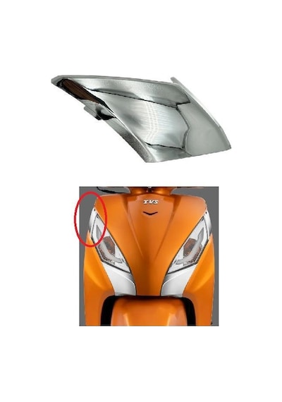 Tvs Jupiter 125 Ön Grenaj Nikelaj Parça Sağ Üst Krom Plastik