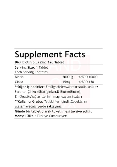 Dmp Biotin Plus Zinc Çinko 2 Kutu 240 Tablet Hap Kutusu