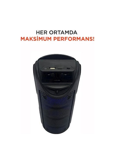 1550 Rgb Ledli Taşınabilir Bluetooth Radyolu Hoparlör Parti Speaker