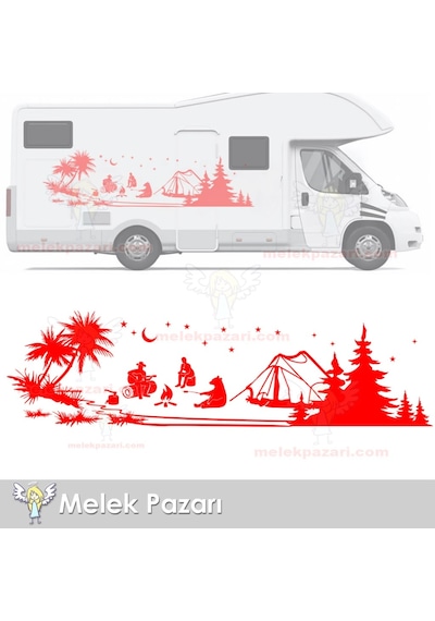 Çadır Kampı, Kapçı Ayı, Kamp Karavan Sticker
