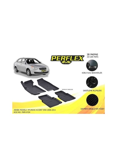 Perflex Pxm-hy04 Paspas 3d Havuzlu X-mat Accent Era 2006-2011
