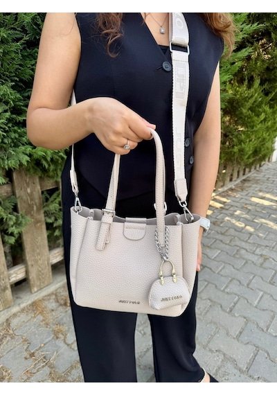 Just Polo Günlük Kombinlere Uygun Kadın Orta Boy Ayarlanabilir Askılı Şık El & Omuz Çantası Shoulder Bag Taş