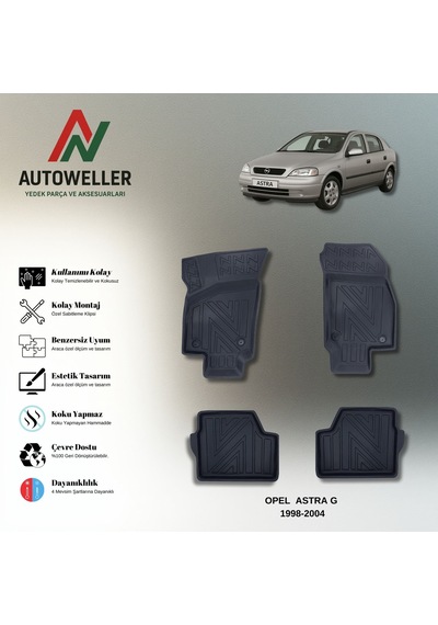 Opel Astra G 1998-2004 Uyumlu Havuzlu Oto Paspas