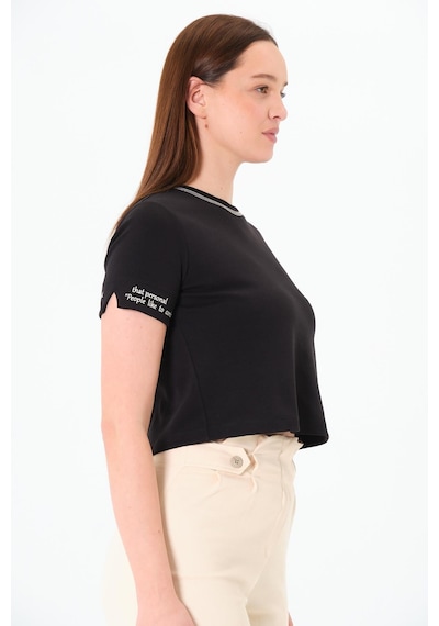 Sortie Collection Karyoka Dikişli Tshirt Siyah