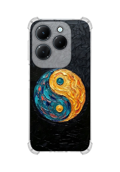 Printify Infinix Hot 40 İle Uyumlu Şeffaf Silikon Kılıf Uv Baskılı Esnek Tpu Kapak Denge No5