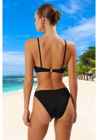 Ersefa Tasarım Bikini Takımı Uv Korumalı Ergonomik Kesim Hızlı Kuruyan E Siyah