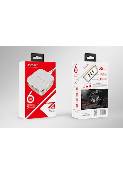Tsmart 6 Usb Çıkışlı Qualcomm Hızlı Şarj Cihazı Tsmart 6 Usb Çıkışlı Qualcomm Hızlı Şarj Cihazı