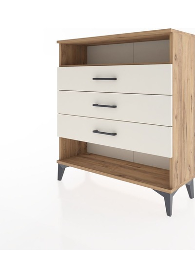 Arges Şifonyer Tek Raflı 3 Çekmeceli 88x30x96 Çam-aytaşı Atlas Çam