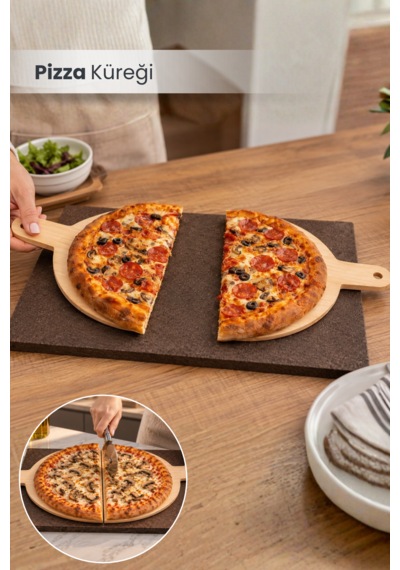 2'li Pizza Küreği Ahşap Lahmacun Küreği