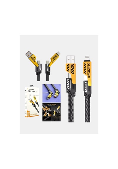 Usb-a 4 Ü 1 Arada Örgülü Kablo Metal Uç Dayanıklı