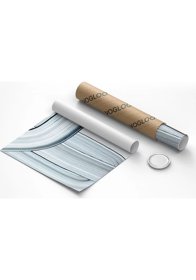 Çerçevesiz Poster Soyut Mavi Çizgiler Minimalist