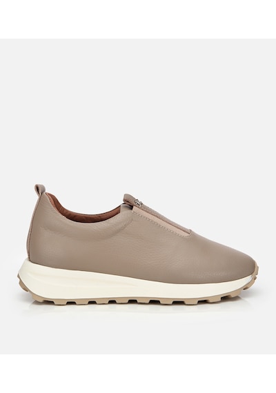 Hotiç Kadın Deri Vizon Lastik Detaylı Spor Ayakkabı 01ayh313570a450 01ayh313570a450 Vizon