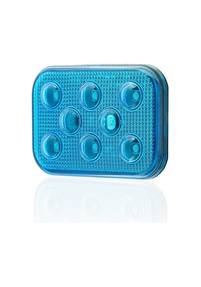 Sanel 12V Üniversal Kare 6 Led Dış Makan Uyumlu Mavi SBD12B6