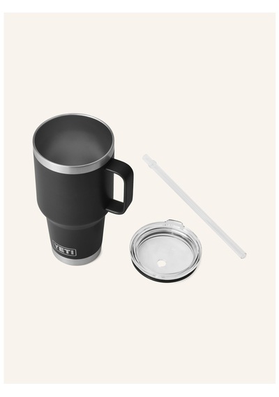 Yeti Termal Kupa 1l , Çift Cidarlı, Paslanmaz Çelik, Pipetli Ve Saplı Siyah