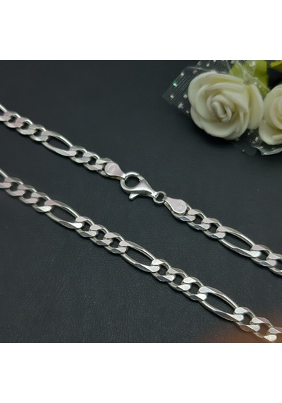 925 Ayar Gümüş Figaro Model Kolye 7 Mm Gümüş