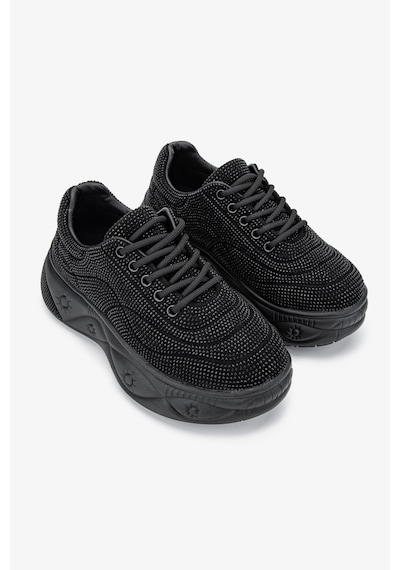 Valmenti Kadın Vegan Siyah Sneakers & Spor Ayakkabı 921 K25-0017 Bn Ayk Y24 Sıyah Siyah