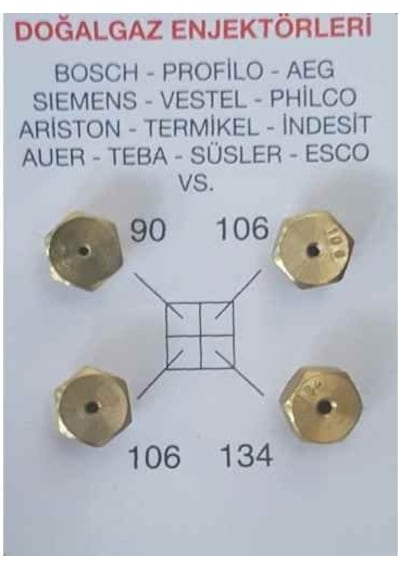 Doğalgaz Enjektör Ocak memesi Bosch Uyumlu , Siemens, Profilo Vestel
