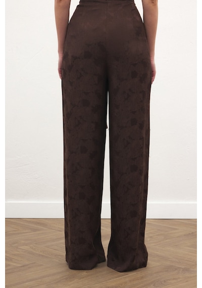 Sateen Camila Pantolon - Kahve-137184 Kahve