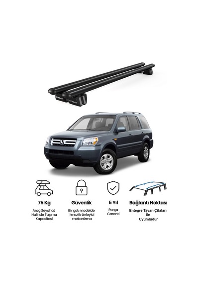 Pençe Honda Pilot Ara Atkı 2003-2008 Uyumlu Siyah Ara Atkı Port Bagaj Tavan Barı