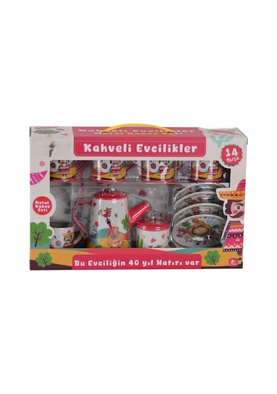 Atf-996-7a-10a 14 Parça Desenli Metal Çay Set Stantart