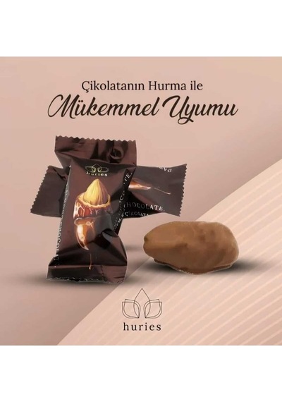 Sütlü Çikolata Kaplı Bademli Hurma 200 Gr X 4 Adet