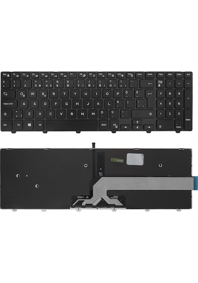 Dell Uyumlu Inspiron 3542 B03w45c, 3542 B21f45c, 3542 B21f81c Klavye Tr Işıklı Siyah
