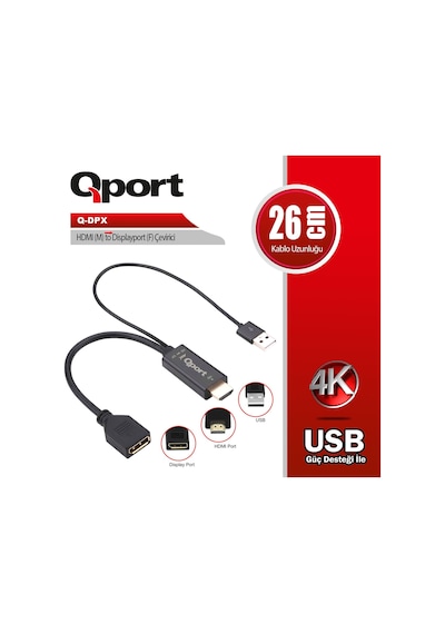 Qport Q-dpx Hdmı E Display Port D Çevirici-188770