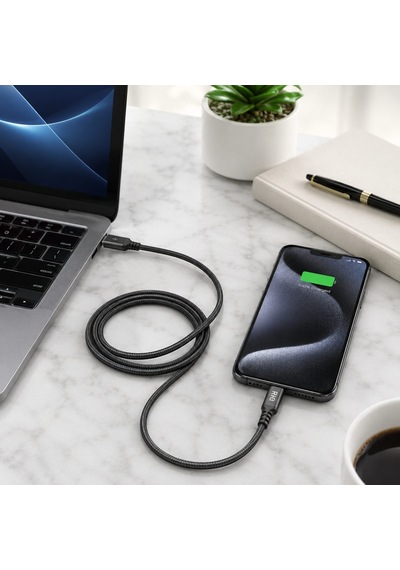 Flayse Hızlı Şarj Ve Data Aktarım İphone 11 Uyumlu 2 Metre Nylon Kablo