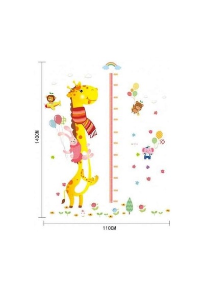Gelişim Boy Ölçer Ölçüm Tablosu Dekor Süsleme Zürafa Tavşan Fil Aslan Çocuk Odası Ev Sticker Duvar Sticker Pvc