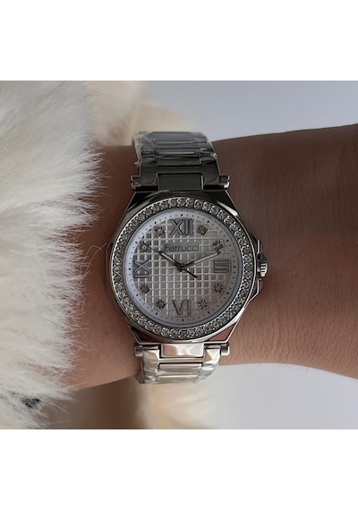 Ferrucci Fr55129 Zirkon Taşlı Şık Çelik Kordon Ve Kasa Kadın Kol Saati Gümüş