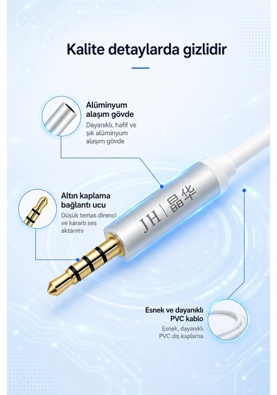 3.5mm Erkek Dişi Ses Uzatma Kablosu 2 Metre Ofc Oksijensiz Bakır Altın Kaplama Alüminyum Alaşımlı Konnektör A321g Kulaklık Hoparlör Pc Uyumlu