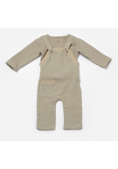BabyCosy Organik Uzun Kollu Kazak & Salopet Seti Csym7046 001