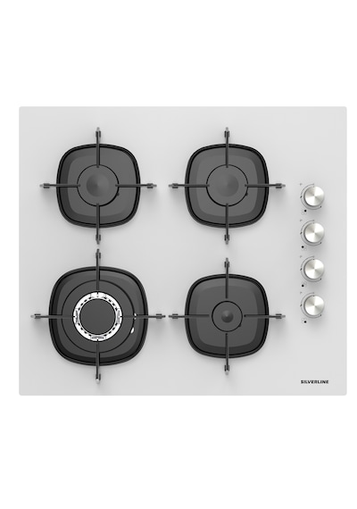 Silverline BO65P4W01 - CS5629W01 - 3481 Flam Beyaz Cam Ankastre Set