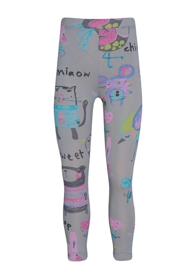 Lovetti Gri 1 Kız Çocuk Chirping Animals Desen Tayt 4768G029 Gri
