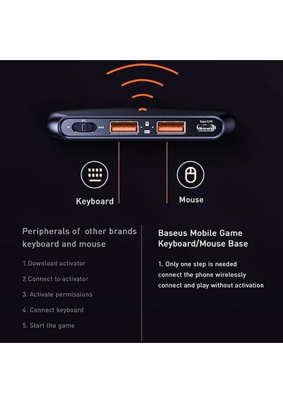 Baseus Gamo Ga01 Mobile Oyun Adaptörü Klavye &mouse Bağlantı Adaptörü- 5775