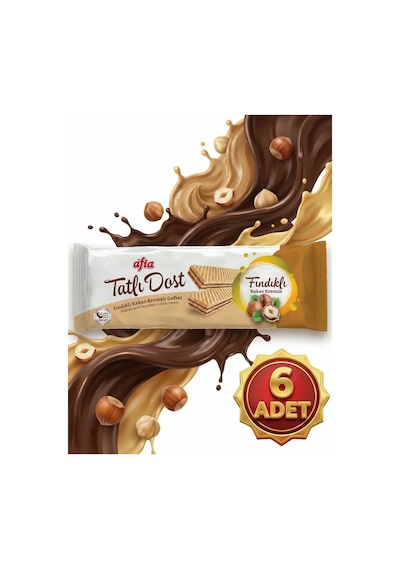 Afia Tatlı Dost Fındıklı Kakao Kremalı Gofret 6x140 Gr