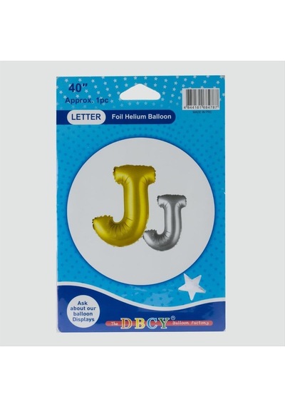 Gümüş - 575 - Renkli 40x100 Harfli - Csmo-tex - Folyo Balon-j
