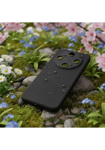 Honor Magic 8 Lite Uyumlu Deri Dokulu Yumuşak Silikon Telefon Kılıfı Kapak Siyah