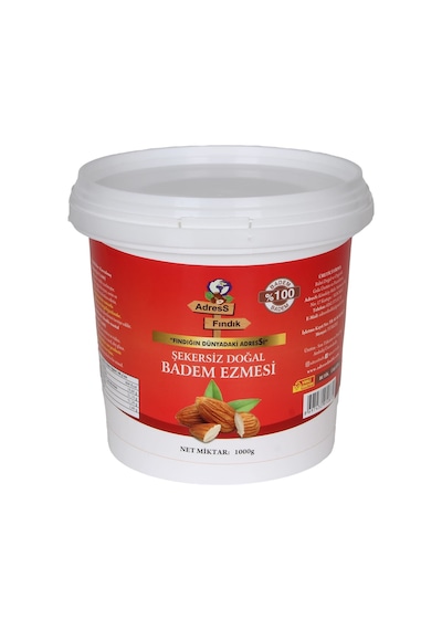 Adress Fındık Şekersiz Doğal Badem Ezmesi 1 KG