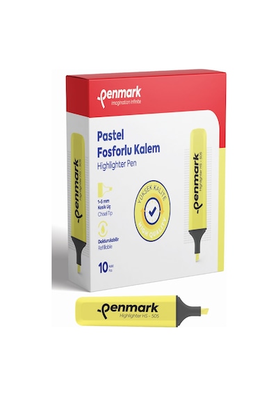 Penmark Fosforlu Kalem Pastel Limoni Hs 505 Çok Renkli