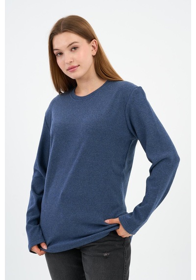 Alexander Gardi Bisiklet Yaka Likralı Uzun Kollu Kaşkorse Sweatshirt Wk25588 Melanj