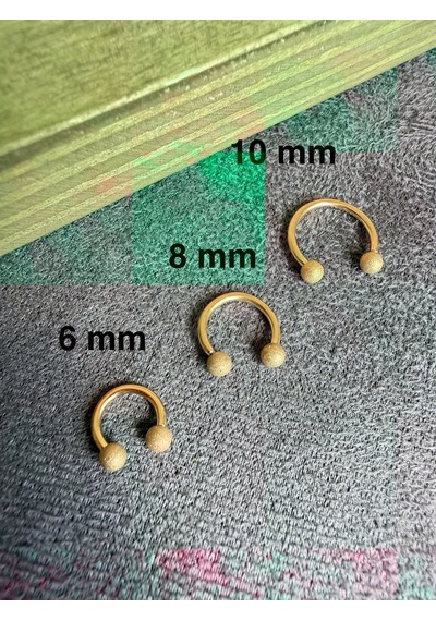316 L Cerrahi Çelik Cancanlı Top 3mm X 10mm X 1.2mm Altın Halka Piercing