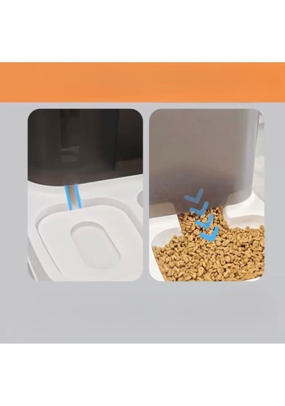 Tr Otomatik Kedi Köpek Mama Ve Su Kabı Hazneli 2'si 1 Arada Mama Su Besleme Ünitesi Mama Ve Su Azaldıkça Otomat