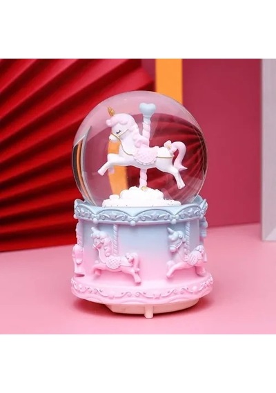 Mey İthalat Mini Boy Işıklı Unicorn Kar Küresi