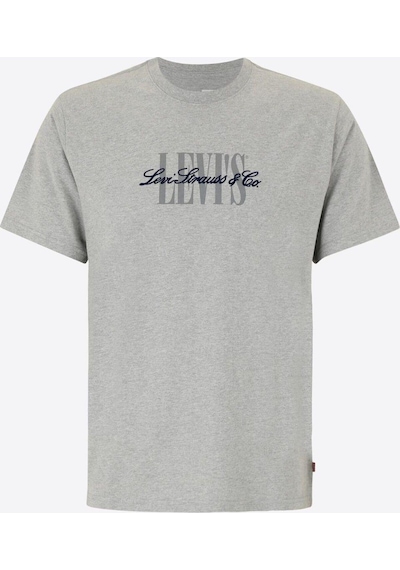 Levi's Erkek Bisiklet Yaka Relaxed Fit Serif Logo Gri T-shirt - A2082-0297 Gri