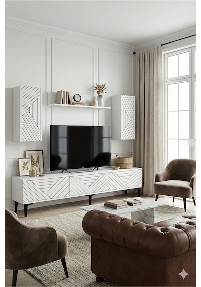 Tvr1802b - Ferrotvr180 Tv Ünitesi Takımı Beyaz 180cm Beyaz
