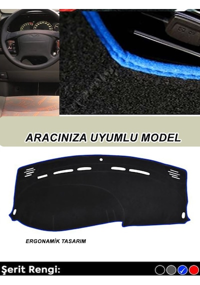 Toyota Corolla 1991-1997 3d Torpido Kılıfı Panel Koruyucu Göğüs Kaplama - Mavi Şerit-602