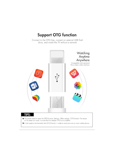 Otg Micro Usb To Apple Uyumlu iPhone Lightining Çevirici Dönüştürücü Adaptör