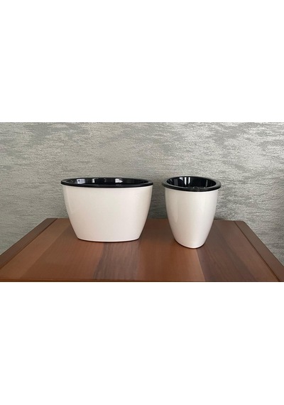 Kendinden Sulamalı Parlak Oval Akıllı Saksı Küçük Boy 11 X 17 X 11 Cm