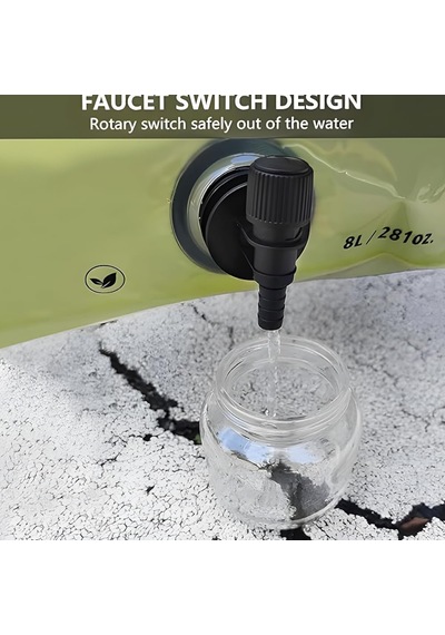 Mobee 8l Katlanabilir Su Kabı Musluklu Taşınabilir Kamp Su Bidonu Piknik Outdoor Su Tankı Mkmp-0046 Diğer